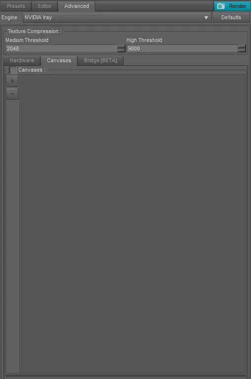 iRay Canvas Panel