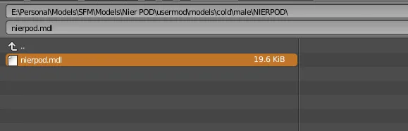 Selecting the mdl file