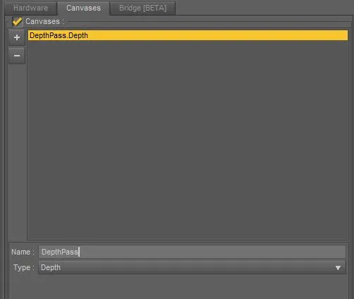 iRay Canvas Panel - Adding Depth Pass