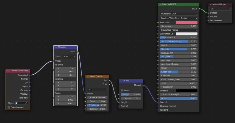 Simple tentacle shader using Principled BSDF
