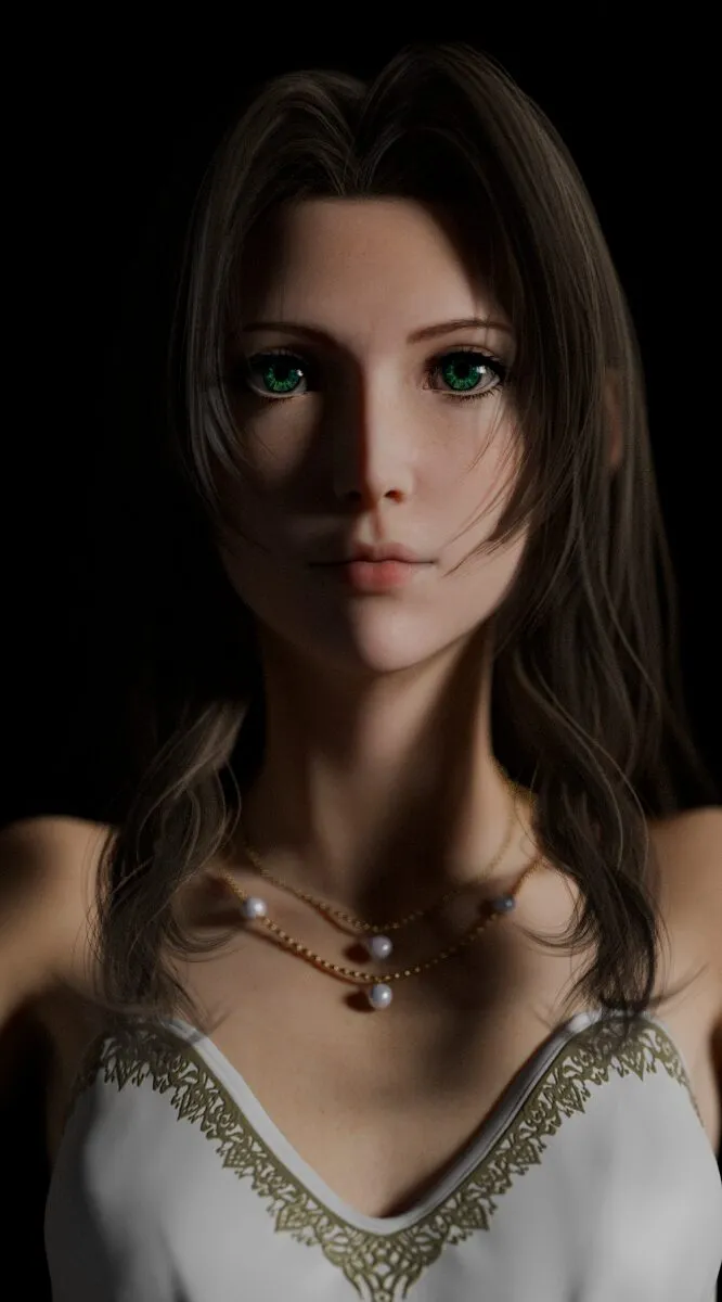 A Rembrandt-esque lighting setup with Aerith