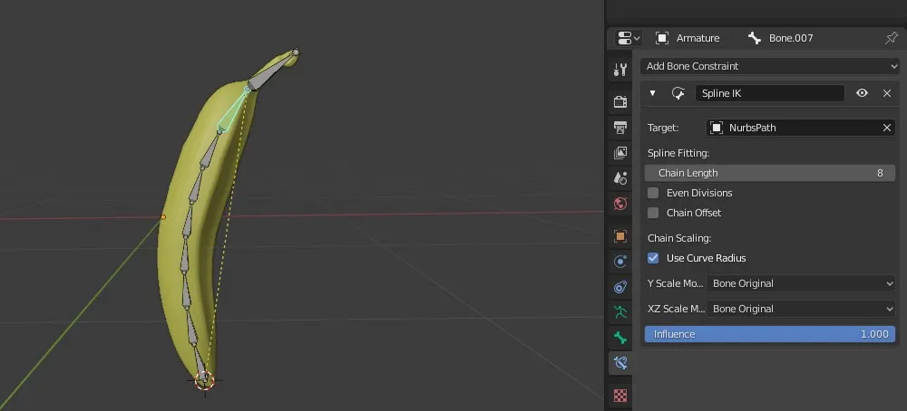 Spline IK settings