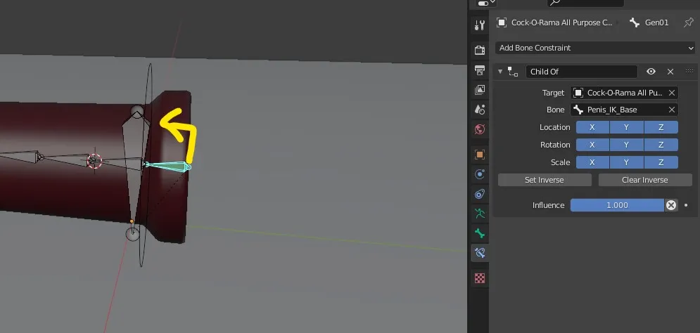 'Child Of' green bone to Spline IK Base