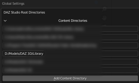 Adding your Daz content library to Blender